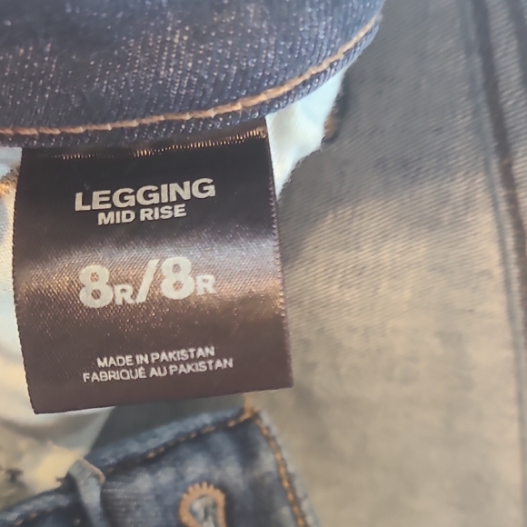 Express Blue Skinny Jeans with Distressed Details - Picture 3 of 4